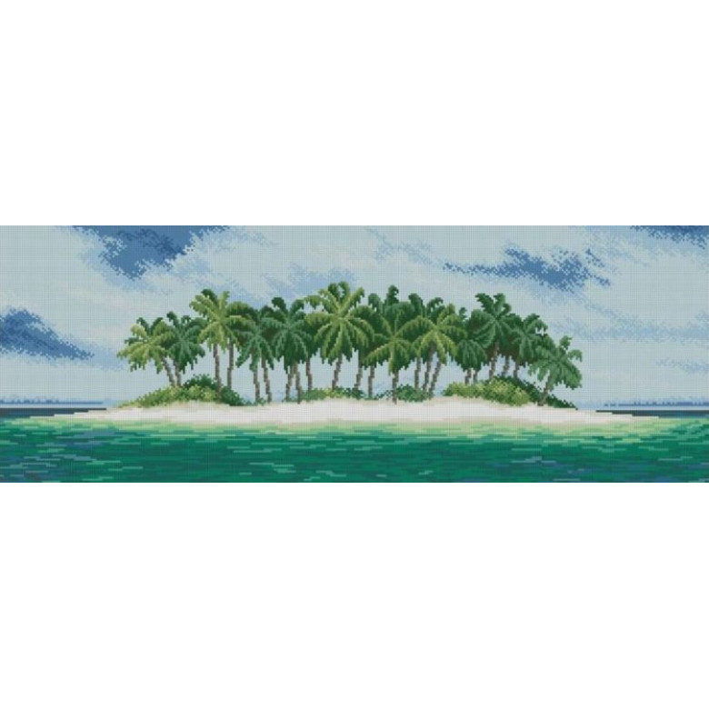 Картина мозаїка Dream Art Острівець в океані (32 х 88 см) (DA-31761, Без підрамника)