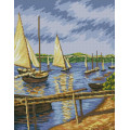 Картина стразами Dream Art Вітрильні човни (Густав Кайботт) (39 х 50 см) (DA-31780, Без підрамника)