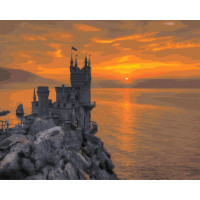 ANG291 Живопис по номерам Ластівчине гніздо на заході сонцяRaskraski ANG291 Живопис по номерам Ластівчине гніздо на заході сонцяRaskraski