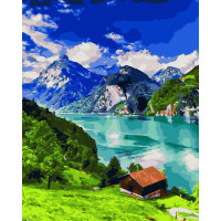 BK-GX45141 Картина за номерами Хатинка біля озераRainbow Art BK-GX45141 Картина за номерами Хатинка біля озераRainbow Art