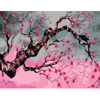 SR-DY140 Розмальовка по цифрам Ранкова сакураStrateg SR-DY140 Розмальовка по цифрам Ранкова сакураStrateg