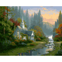 VP136 Картина розмальовка Будиночок на світанку Babylon