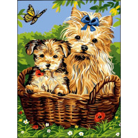 VK105 Картина за номерами Йорки у кошику Babylon