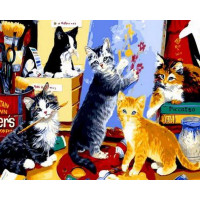 MR-Q885 Картина розмальовка Кошенята художники Mariposa MR-Q885 Картина розмальовка Кошенята художники Mariposa