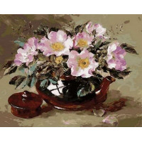 MR-Q1052 Картина розмальовка Шипшина у глиняному чайникуMariposa MR-Q1052 Картина розмальовка Шипшина у глиняному чайникуMariposa