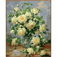 NB1115-QR Розмальовка для дорослих Букет білих розBabylon NB1115-QR Розмальовка для дорослих Букет білих розBabylon