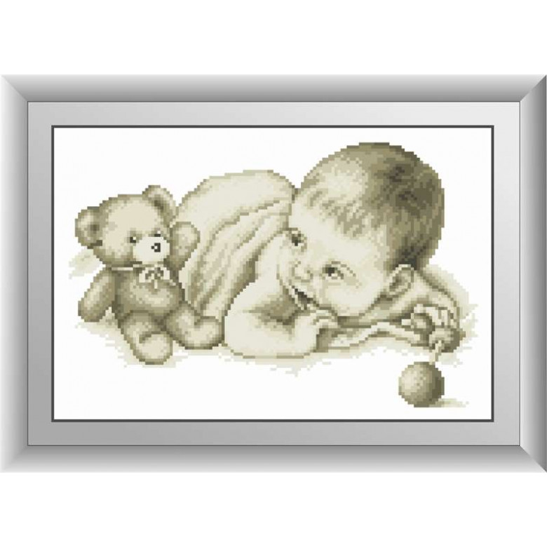 Картина алмазна вишивка Dream Art Малюк з ведмедиком (DA-30573, Без підрамника)
