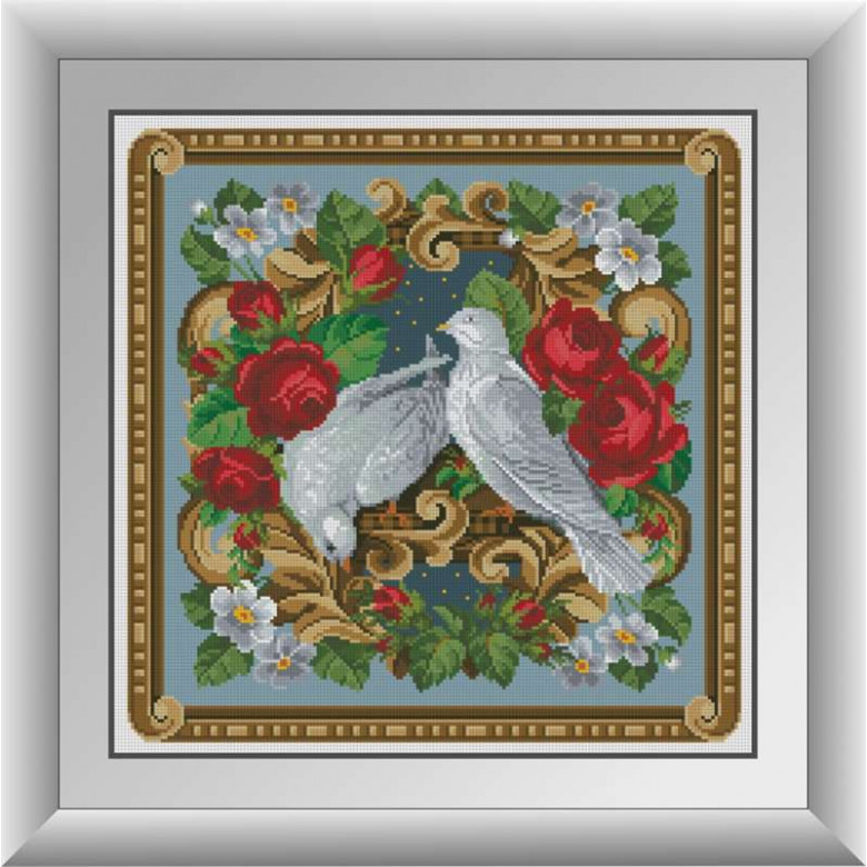 Алмазна живопис Dream Art Пара голубів (DA-30645, Без підрамника)