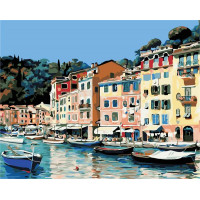 AS0373 Розмальовка за цифрами Італійське містечко ArtStory AS0373 Розмальовка за цифрами Італійське містечко ArtStory