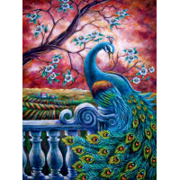 Малювання камінням на полотні ТМ Алмазна мозаїка Павич на заході сонця (DM-304, Без підрамника) Малювання камінням на полотні ТМ Алмазна мозаїка Павич на заході сонця (DM-304, Без підрамника)