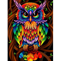 Вишивання камінням ТМ Алмазна мозаїка Барвистий пугач (DM-335, Без підрамника)