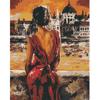 0015Л1 Картина за номерами Дівчина в червоному (Без коробки) Bambino 0015Л1 Картина за номерами Дівчина в червоному (Без коробки) Bambino