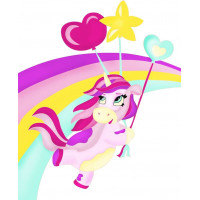 ASK004 Картина за номерами Єдиноріг та веселка (Без коробки) ArtStory