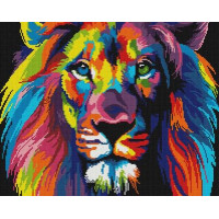 Алмазна вишивка Брашмі Райдужний лев (GF4791, На підрамнику)