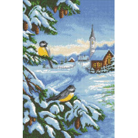 Алмазна живопис ТМ Алмазна мозаїка Ранок у селі (DMF-367, На підрамнику)