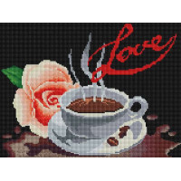 Набір алмазна вишивка ColorArt Кава з розою (CLR-ST423, Без підрамника) Набір алмазна вишивка ColorArt Кава з розою (CLR-ST423, Без підрамника)