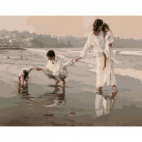 SR-B-VA-3503 Картина за номерами Сім'я на березі моряStrateg SR-B-VA-3503 Картина за номерами Сім'я на березі моряStrateg