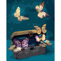 SR-SY6649 Картина за номерами Метелики та скринькаStrateg SR-SY6649 Картина за номерами Метелики та скринькаStrateg