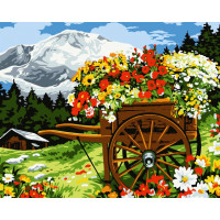 BK-GX45419 Картина за номерами Візочок із квітамиRainbow Art BK-GX45419 Картина за номерами Візочок із квітамиRainbow Art