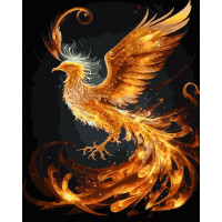 JX1130 Картина за номерами Золотий фенікс (золоті фарби)Rainbow Art